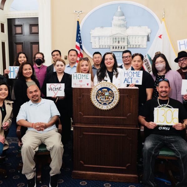 Assemblymember Wendy Carrillo and community members and advocates from across the state hold a press conference to introduce the HOME Act (AB 1306)